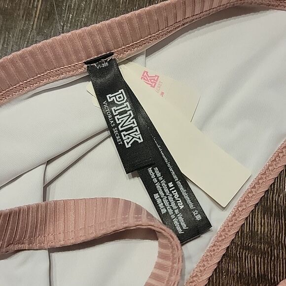 Pink Ribbed High Waist High Cut Leg Bikini Bottoms - Picture 11 of 16